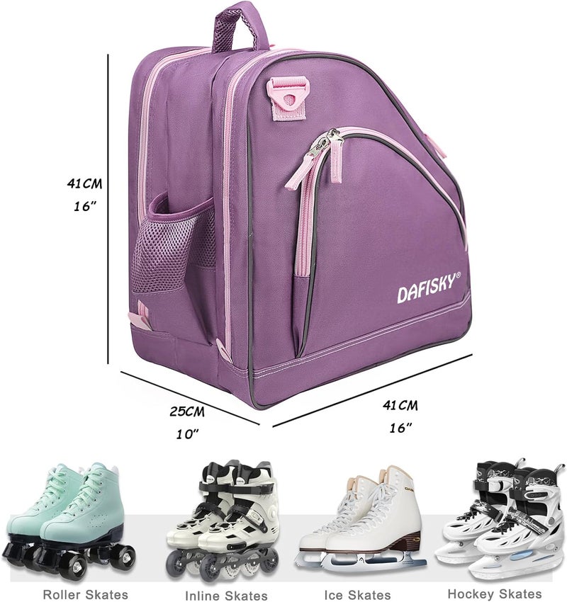 DAFISKY Roller Skate Bag - Ice Skate Bag Fits Inline Skates Quad Skates Rollerblades Figure Skates for Women Men Youth - Image 2